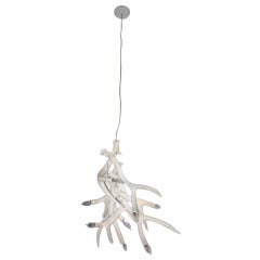 Jason Miller 4 antler white ceramic chandelier/pendant