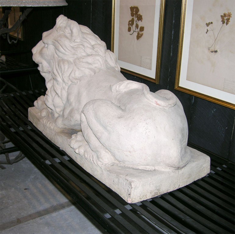 French Pair of Terracotta Lions For Sale