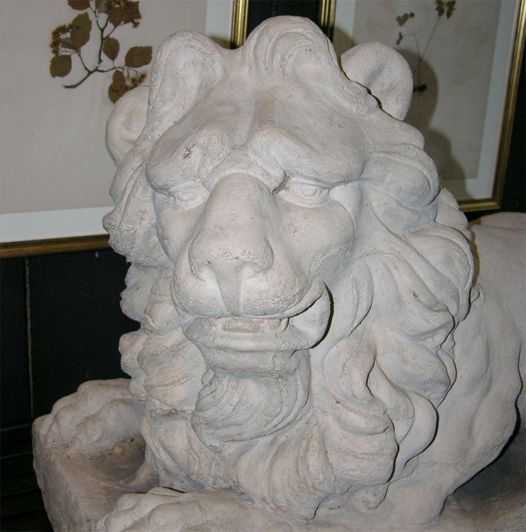 Pair of Terracotta Lions For Sale 3