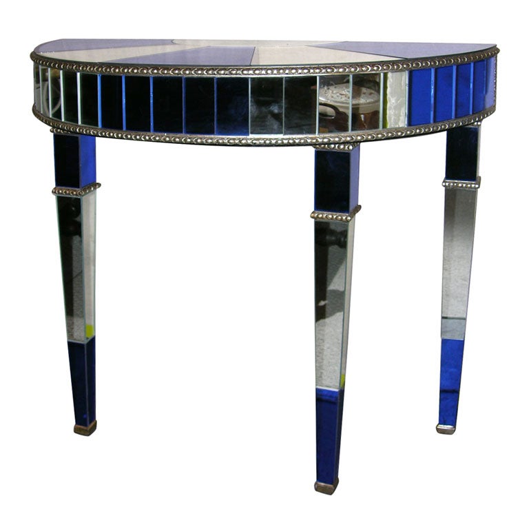 Art Deco Style Mirrored Console Table For Sale