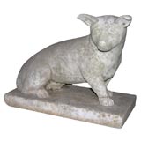 Carved Marble Statue of a Dog