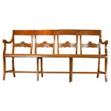 19thC ITALIAN BENCH W/CANE SEAT