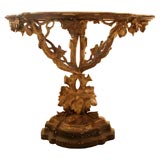 Antique 19thC CONTINENTAL GILTWOOD CONSOLE W/LEAVES