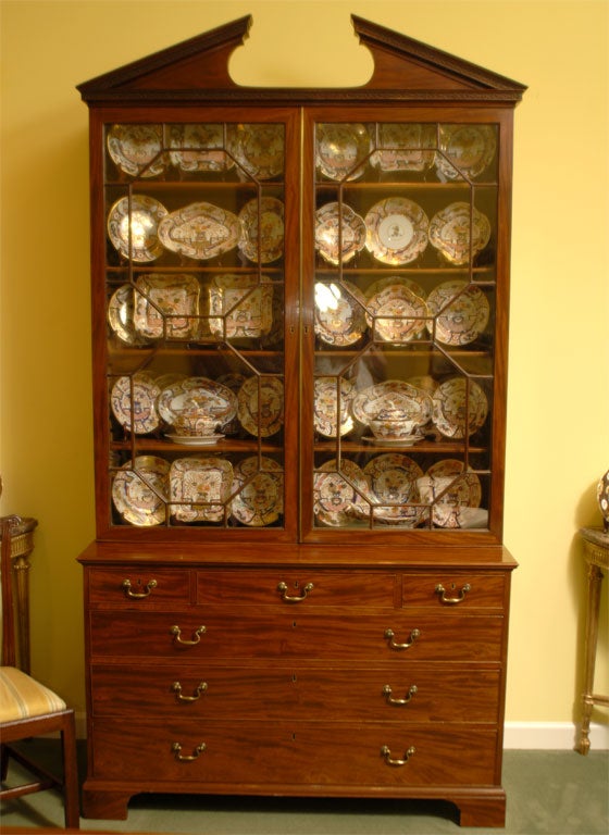 Mahogany Bookcase with Original Brass Fixtures, c. 1770