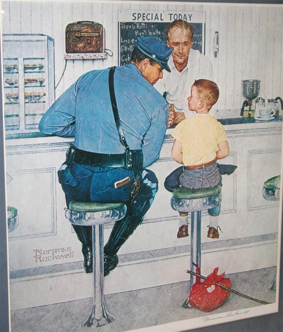 norman rockwell diner painting
