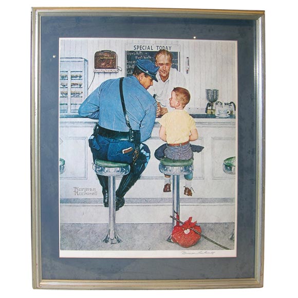 Norman Rockwell signed print "The Runaway"