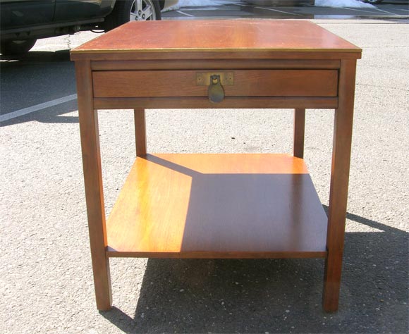Custom made  Walnut Brass trimmed End Tables