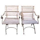 Antique Pair of French Folding Garden Chairs