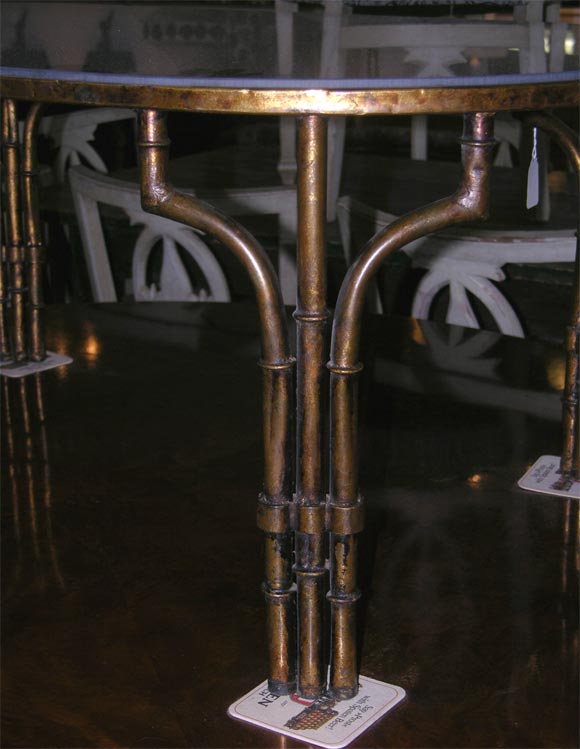 Mirror Top Faux Bamboo Iron Coffee Table 2