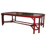 Red Faux Bamboo Coffee Table
