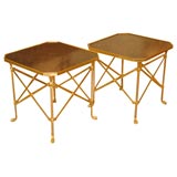 Pair French Bronze/Granite Low Tables
