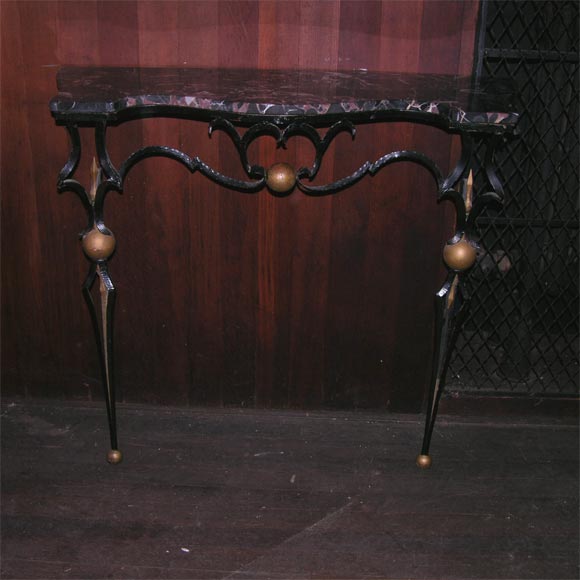 French Console Table After Gilbert Poillerat For Sale