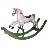 Antique French Wooden Rocking Horse