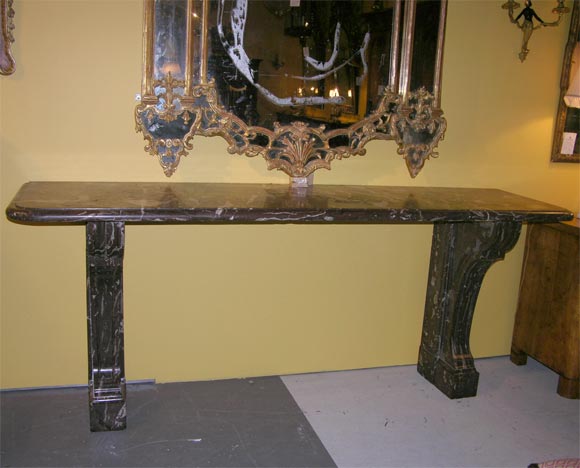 Large Neo Classic Rouge Marble Console, 19th century