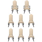 Set of 8 exceptional mid-century Portugese dining room chairs