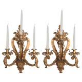 Pair of large gilt wrought iron sconces