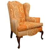 Orange and Gray Wing Chair