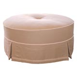 Round Lavender Ottoman with Flat Pleat Skirt