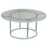 Walter Lamb bronze round coffee / cocktail patio table