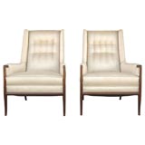 Rare T. H.Robsjohn-Gibbings  pair of  wing armchairs/ Widdicomb