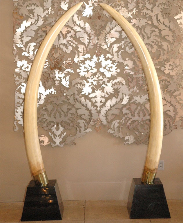 Pair Resin Elephant Tusks