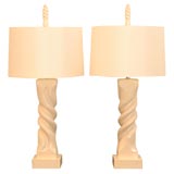 A Pair of Monumental "Twist" Lamps in Lacquered Finish