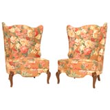 A Pair of Wingback Chairs Inspired by Dorothy Draper