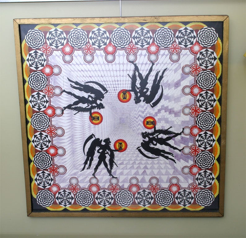 Pedro Friedeberg Original Painting "El Tiempo Es Oro"