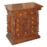 Italian baroque walnut table cabinet