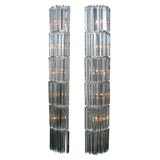 Pair of Monumental Venini Crystal Appliques/Sconces