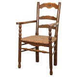 Country Arm Chair with Rush Seat