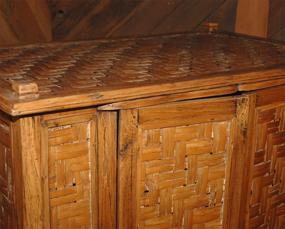20th Century Woven Rattan Kitchen Cupboard from Sumatra