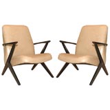 Swedish Leather  Arm Chairs
