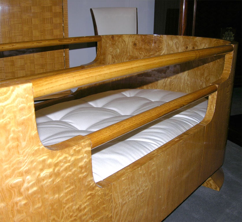 Modernist burled Ash  crib / bed 3