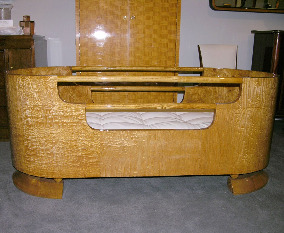 Modernist burled Ash  crib / bed 5