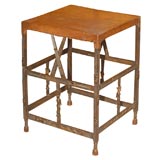 North African Leather Top Side Table North African Leather Top Side Table