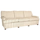 Vintage A Linen Upholstered Three-Cushion Sofa
