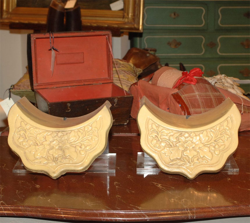 Pair of decorative Chinese roof tiles