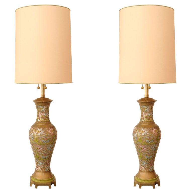 Cloisonne Brass 
Enamel Lamps