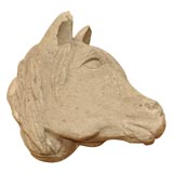 Carved Limestone Head of Horse