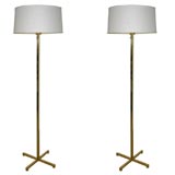 A Pair of Gibbings for Hansen Brass Floor Lamps.