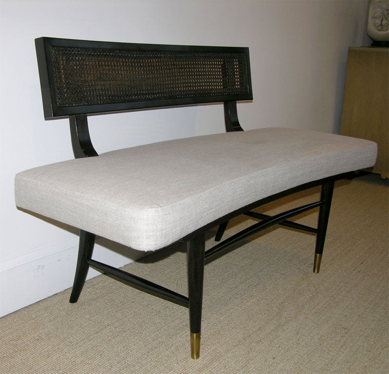 Mid-20th Century A Curved Upholstered Bench.