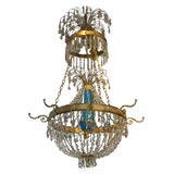 An Empire Crystal and Blue opaline Chandelier