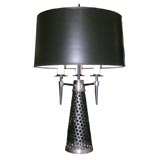 Artillery Lamp in Black Metal and Nickel