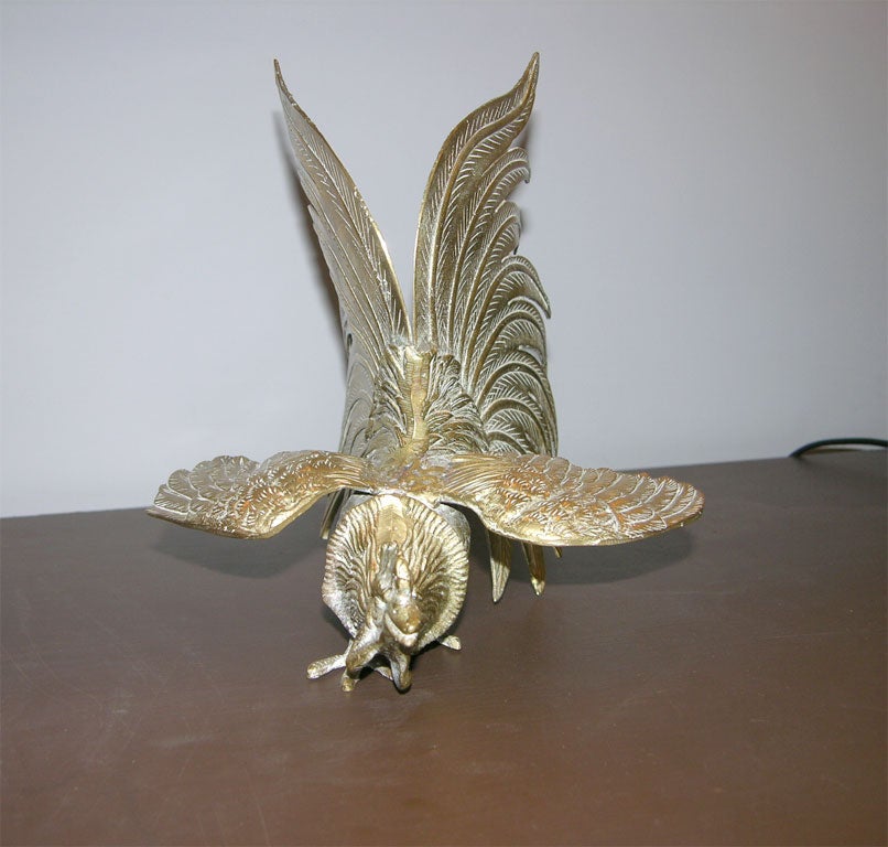 Pair of  Brass  Fighting Roosters 1