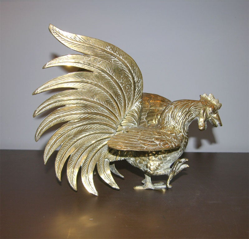 Pair of  Brass  Fighting Roosters 4