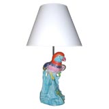 Italian Ceramic Parrot Lamp