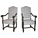 Pair of 19th Century French Oak Armchairs