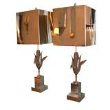 Vintage pair of Corn lamps by Maison Charles
