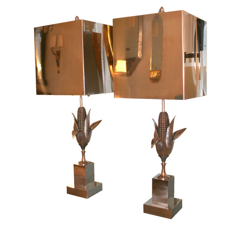 pair of Corn lamps by Maison Charles